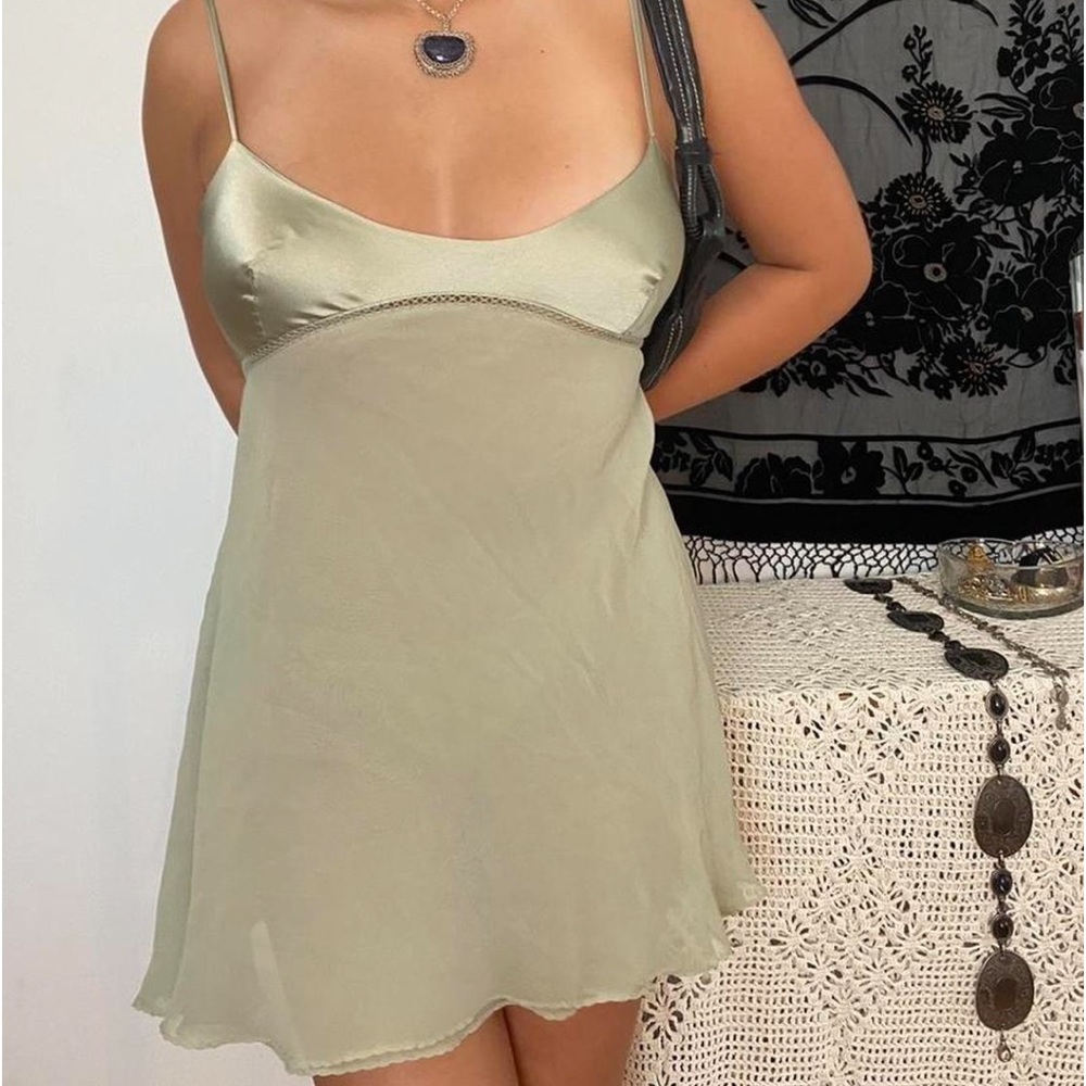 Victoria’s secret vintage fairy sage green babydoll slip dress
